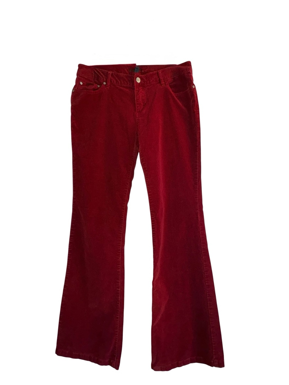 Clash Corduroy Low-Rise Burgundy/Red Corduroy Flare Pants